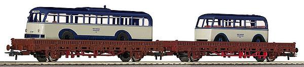 Set of 2 Flat cars loaded with trolleybus and trailer<br /><a href='images/pictures/Roco/66034.jpg' target='_blank'>Full size image</a>